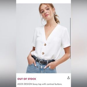 ASOS DESIGN boxy top with contrast buttons